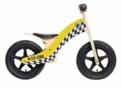 Balancecykel Wood - Air Taxi Yellow