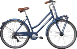 Motobecane Sport Shopper Cykel Med Frontlad - Blå - Str. 54 Cm.