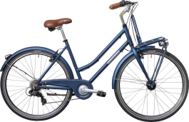 Motobecane Sport Shopper Cykel Med Frontlad - Blå - Str. 50 Cm.